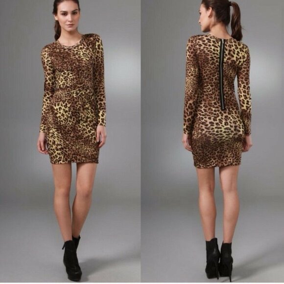 Tara Cheetah Dress by Torn Ronny Kobo Bodycon Sheath - Picture 1 of 10